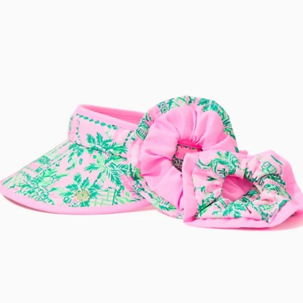 💗 🌴 Visor & 2pc Scrunchie Set In Mandevilla Baby Always Wort It - NEW!